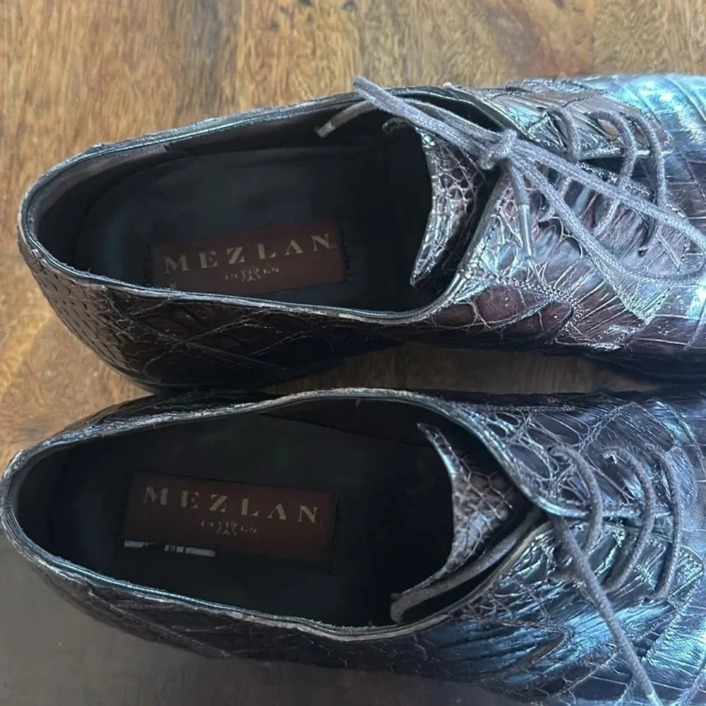 Mezlan men’s Crocodile shoes Size 12 - Picture 6 of 9